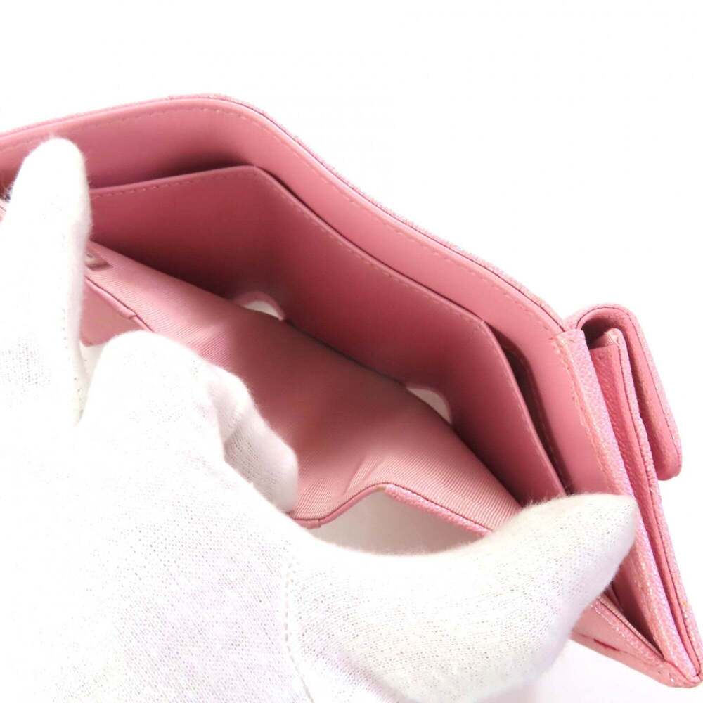 CHANEL Pink Caviar Leather Logo Wallet - Picture 6 of 12